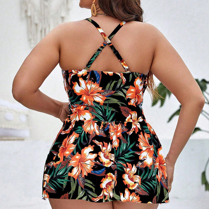 Damen Badeanzug mit elegantem Wickelstil und floralem Print Echo Archiv
