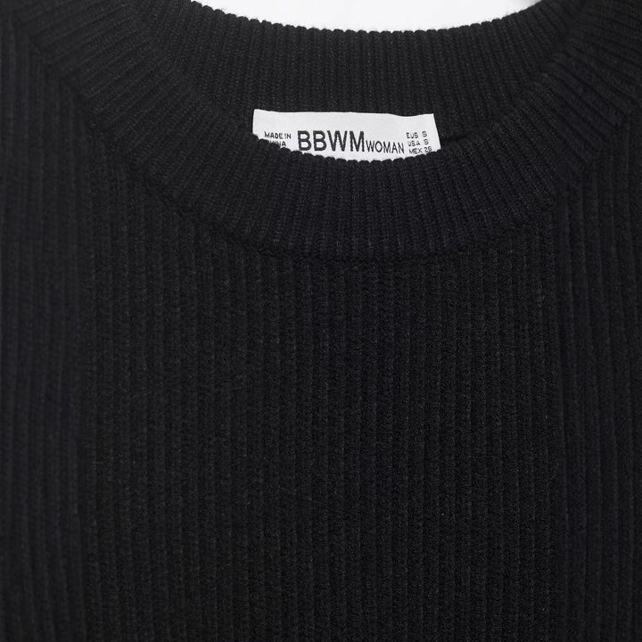 Damen Gestrickter Cropped-Pullover mit Cut-Out-Schultern und Perlenbesatz Echoarchiv