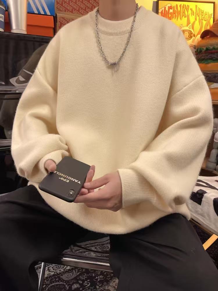 Herren Lässiger Oversized Pullover Echoarchiv