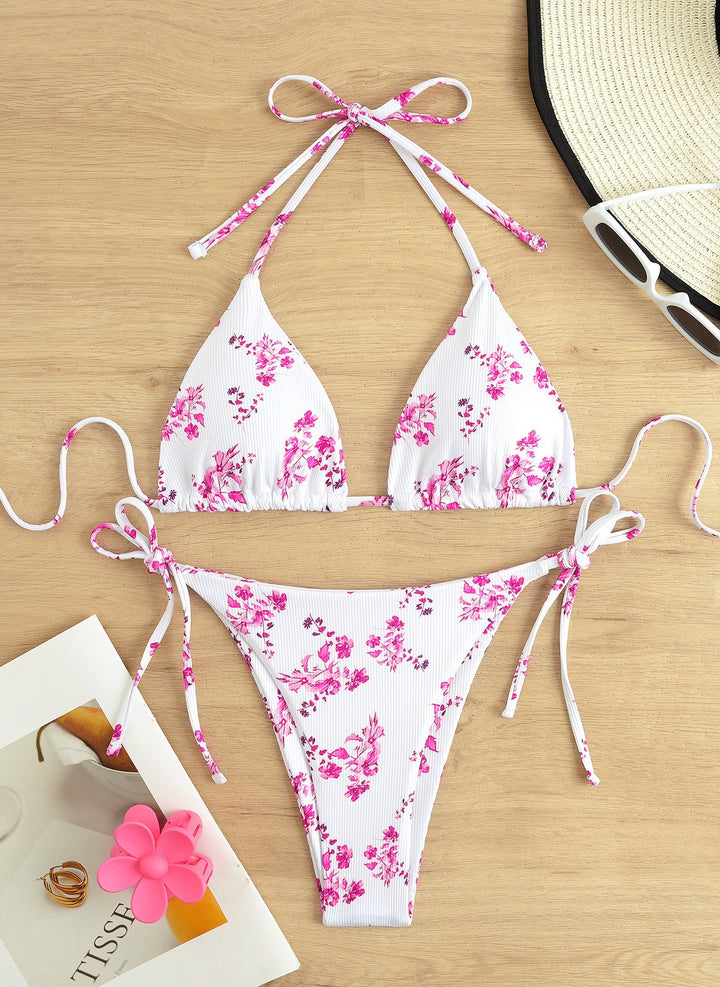 Damen Triangel-Bikini mit filigranem Blumenmuster Echo Archiv