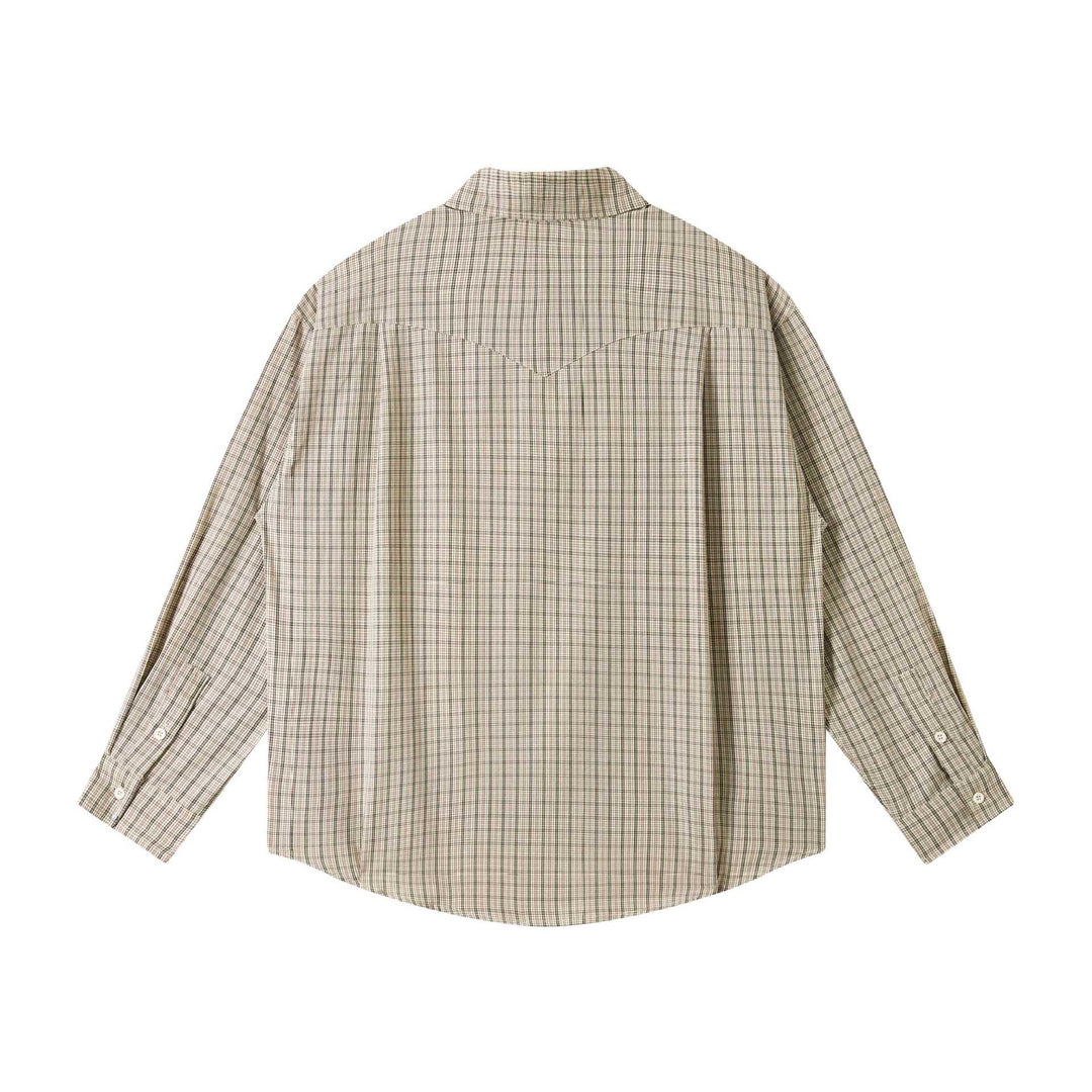 Unisex Oversize Hemdjacke im Karo-Check mit Button-Down-Kragen und Brusttaschen Echoarchiv