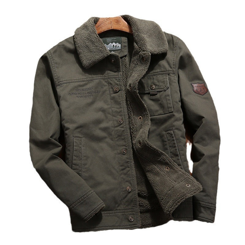 Herren nan robuste Canvas-Arbeitsjacke mit komplettem Sherpa-Innenfutter, verdeckter Druckknopfleiste und funktionalen Brust- und Eingrifftaschen Echo Archiv