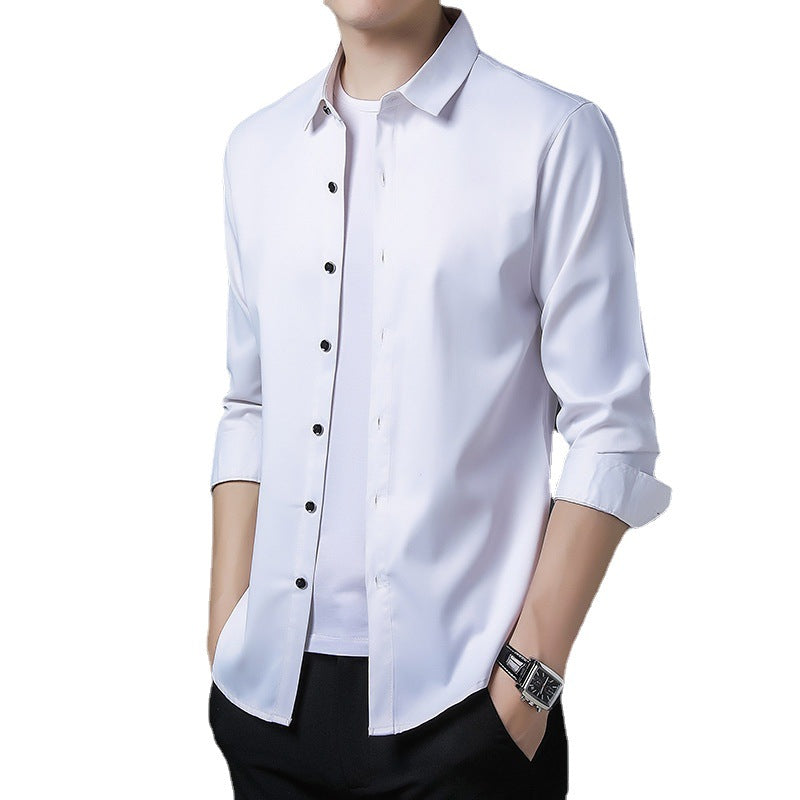 Herren Elegantes Langarmhemd aus hochwertigem Satin Echoarchiv