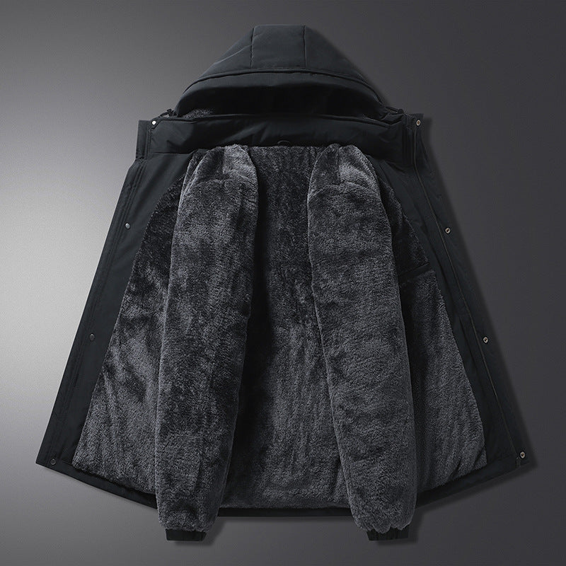Herren Thermo‑Steppjacke mit weichem Teddyfutter, integrierter Kapuze & verdecktem Zwei‑Wege‑Reißverschluss Echoarchiv