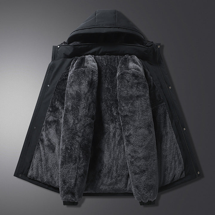 Herren Thermo‑Steppjacke mit weichem Teddyfutter, integrierter Kapuze & verdecktem Zwei‑Wege‑Reißverschluss Echoarchiv