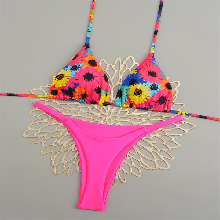 Damen Triangelbikini mit buntem Muster und verstellbaren Trägern Echo Archiv