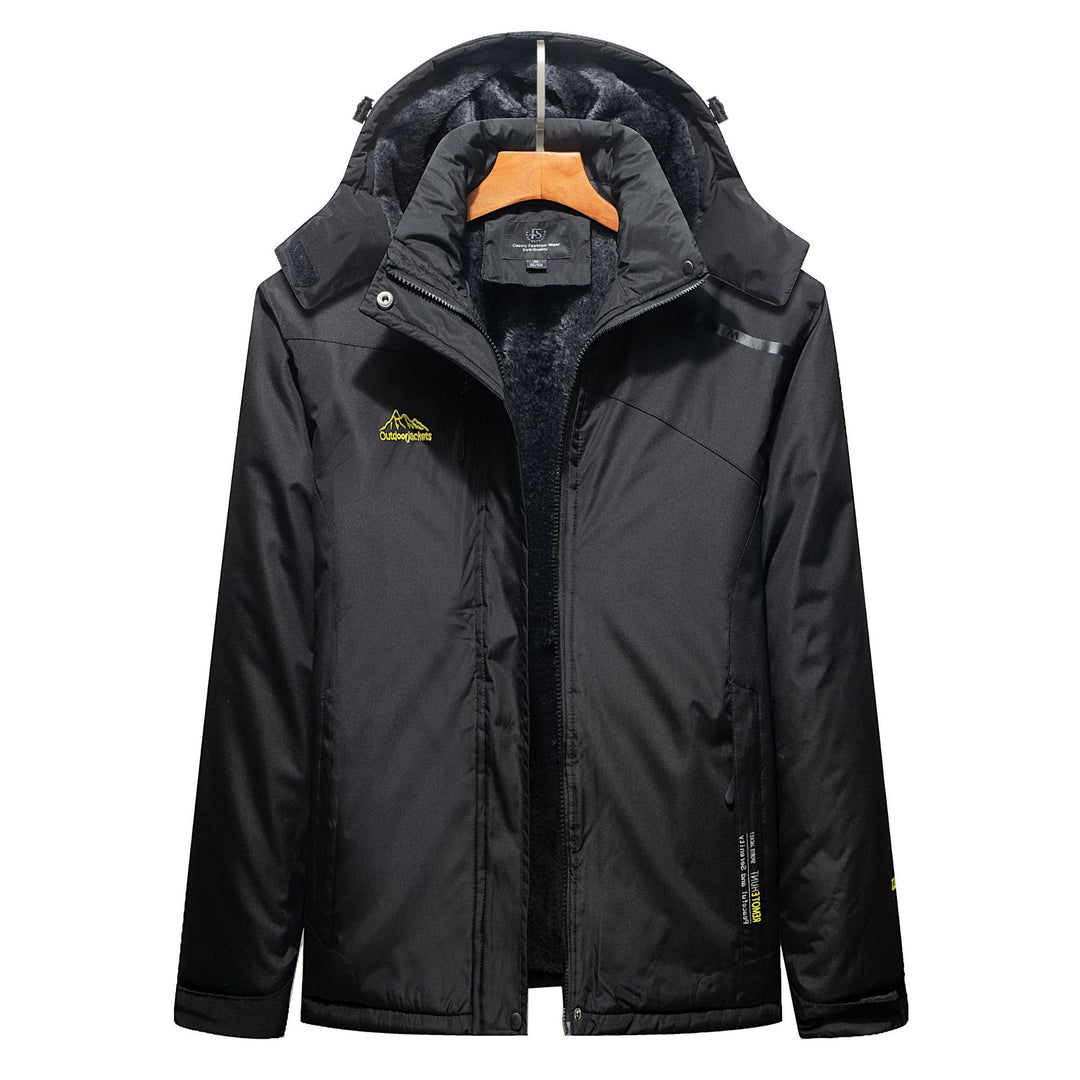 Herren Wasserabweisender Outdoorparka mit Teddyfutter, abnehmbarer Kapuze und Reißverschlusstaschen – Taviero