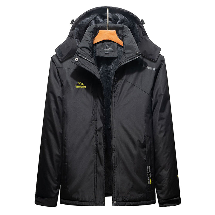 Herren Wasserabweisender Outdoorparka mit Teddyfutter, abnehmbarer Kapuze und Reißverschlusstaschen – Taviero