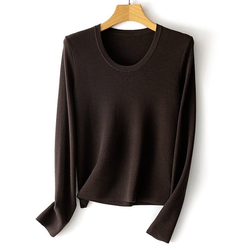 Damen Feinstrick-Langarmshirt mit Rundhalsausschnitt und leichter A-Linie Echoarchiv