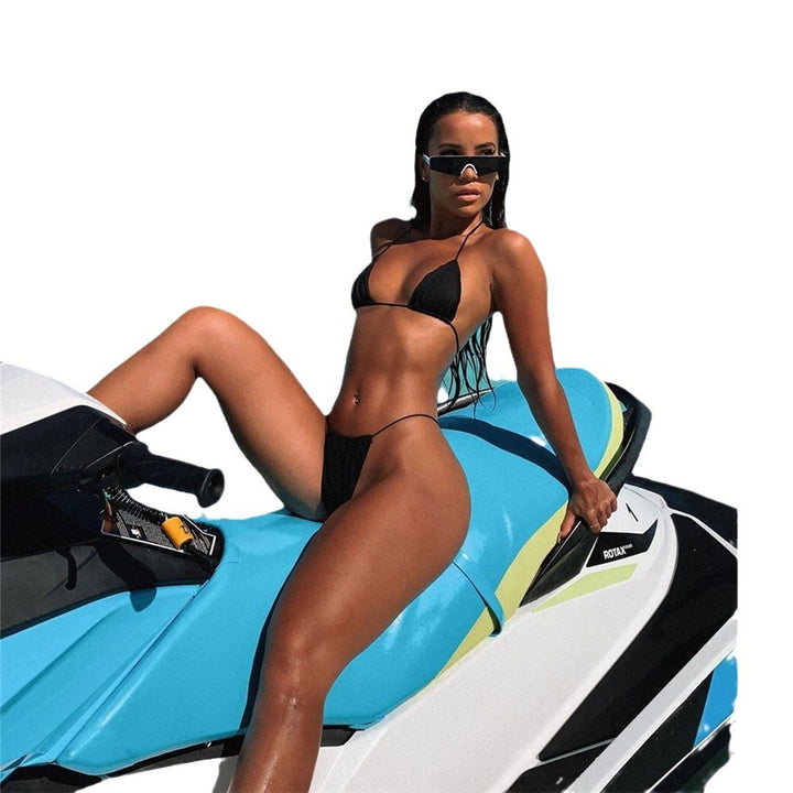 Damen Triangel-Bikini-Set mit modischen Bindebändern Echo Archiv