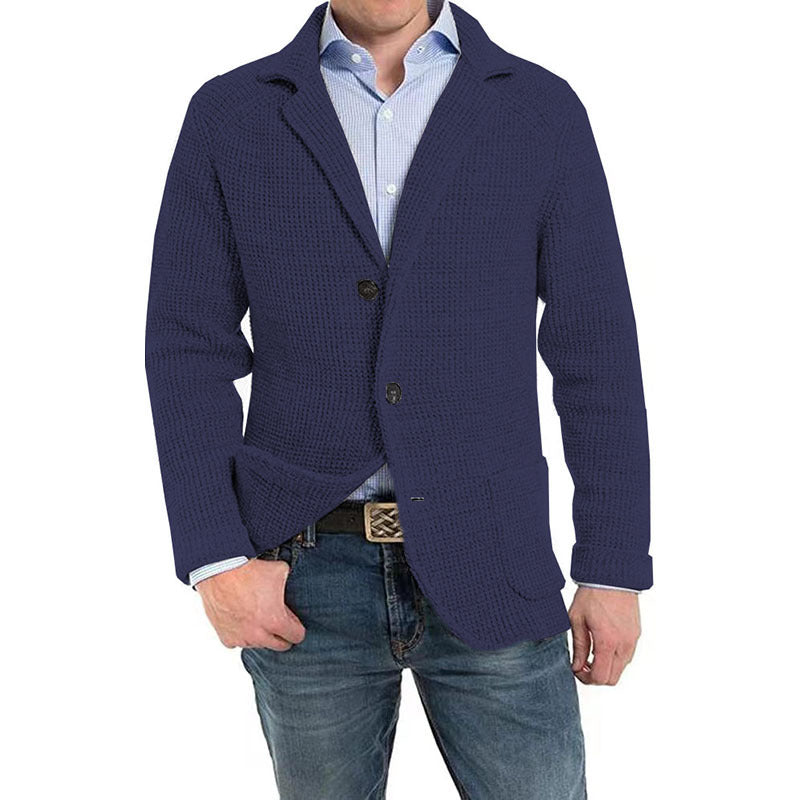 Herren Strukturstrick Sakko-Blazer mit aufgesetzten Taschen Echo Archiv