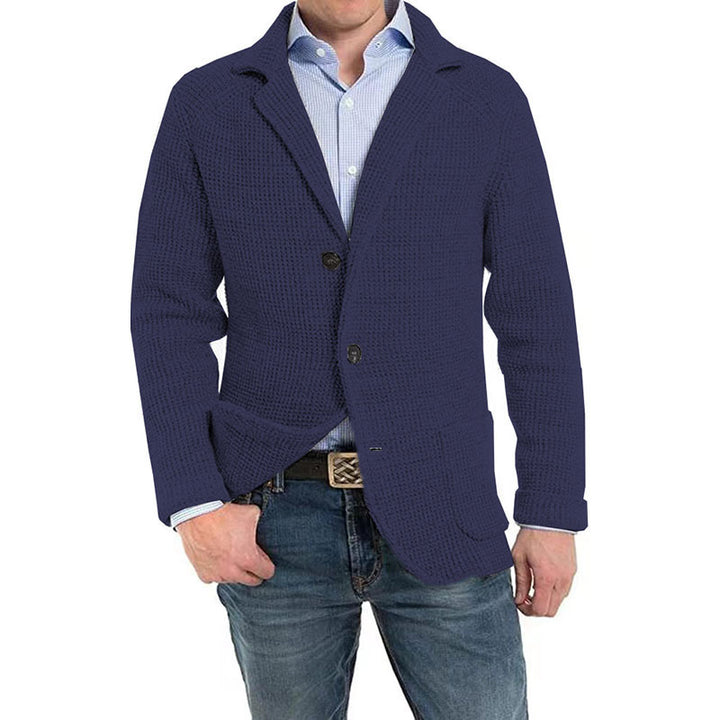 Herren Strukturstrick Sakko-Blazer mit aufgesetzten Taschen Echo Archiv