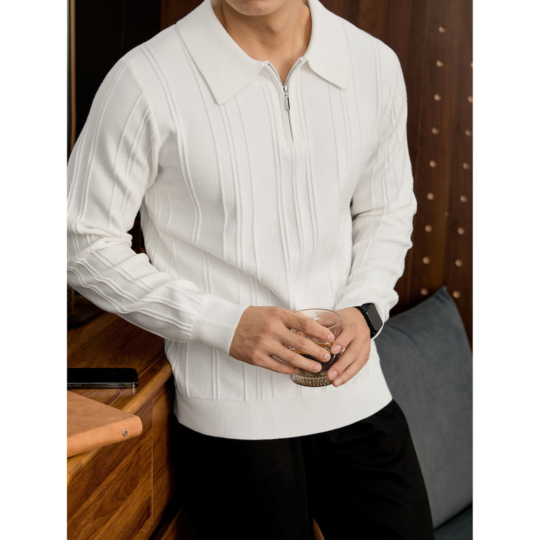 Herren Modischer Grobstrickpullover mit Reißverschluss Echoarchiv
