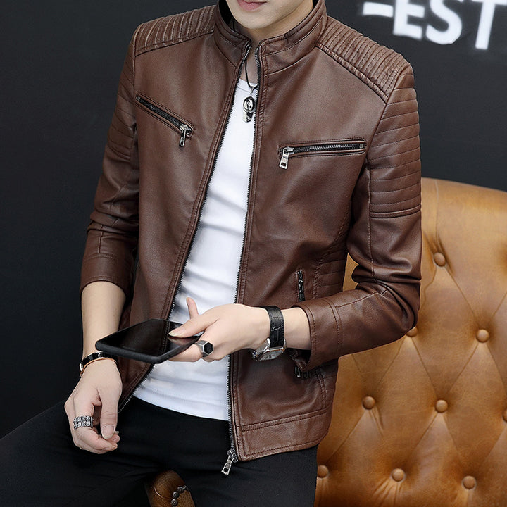 Herren Kunstlederjacke im modernen Biker-Stil Echoarchiv