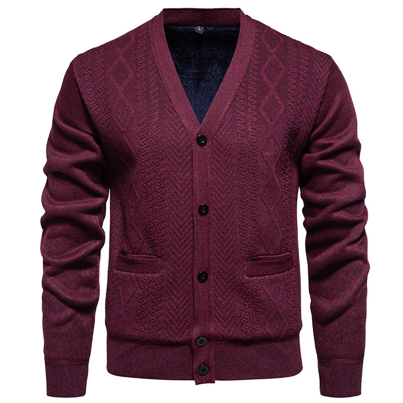 Herren modische Strickjacke mit strukturiertem Muster Echoarchiv