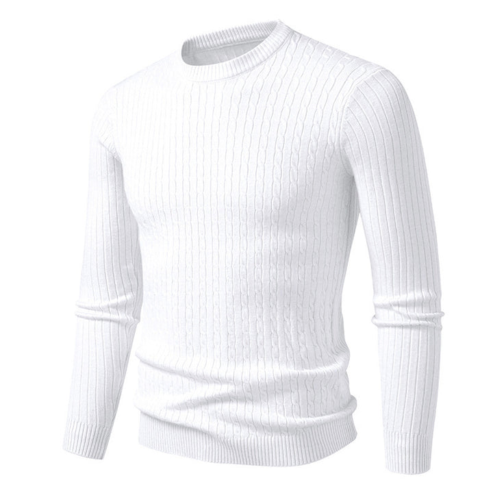 Herren Grobstrickpullover mit modernem Zopfmuster Echoarchiv
