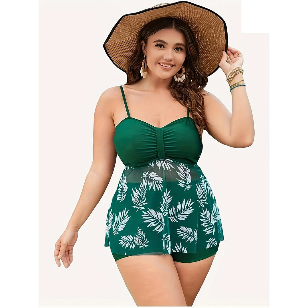 Damen Tankini-Oberteil mit fließendem Schnitt und floralem Design Echo Archiv