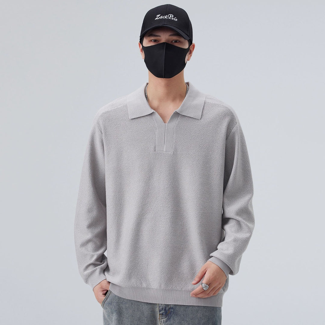 Herren Modisches Longsleeve Pullover mit V-Ausschnitt Echoarchiv