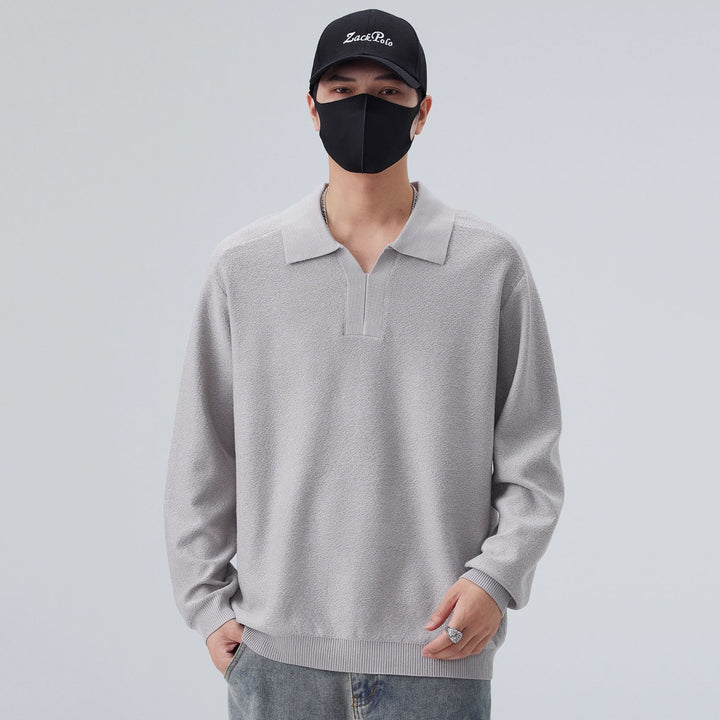 Herren Modisches Longsleeve Pullover mit V-Ausschnitt Echoarchiv