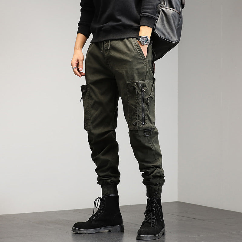 Herren Cargohose mit stylischen Reißverschlusstaschen und elastischem Bund Echoarchiv