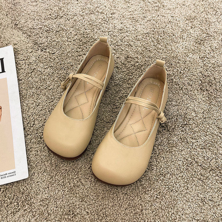Damen Bequeme und elegante Ballerinas mit verstellbarem Riemen und weicher Innensohle – Lioré
