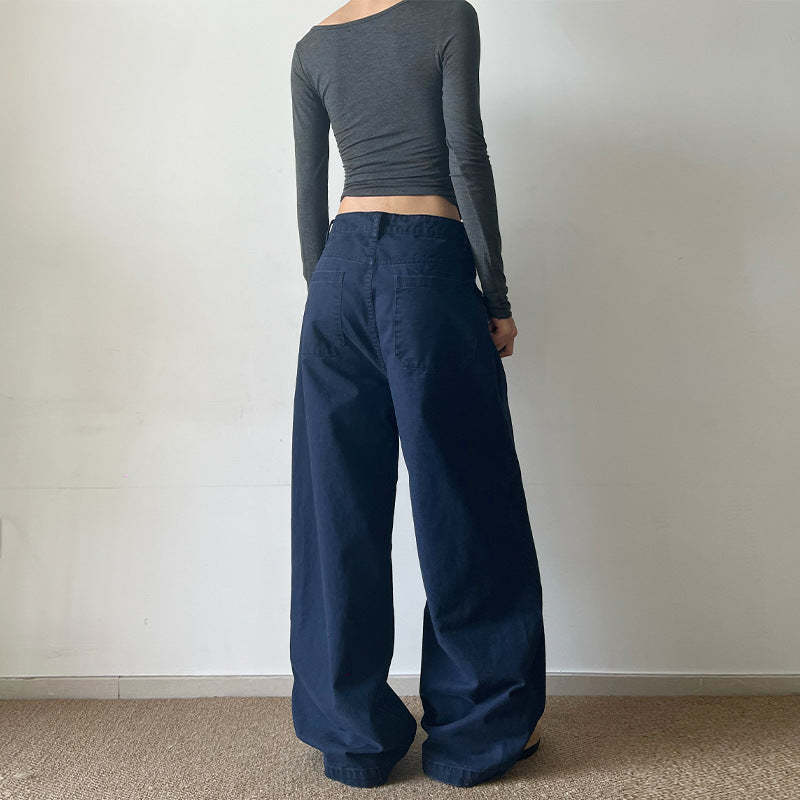 Damen Extraweite High‑Waist Baumwoll-Twill-Hose mit Nietenbesatz und Palazzoschnitt Echo Archiv