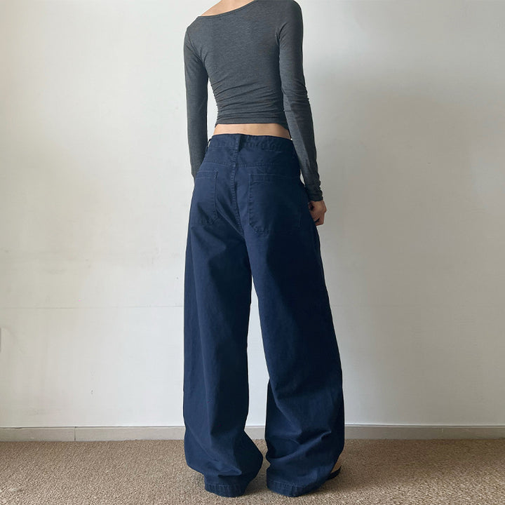 Damen Extraweite High‑Waist Baumwoll-Twill-Hose mit Nietenbesatz und Palazzoschnitt Echo Archiv