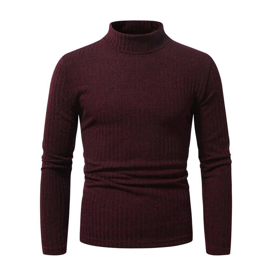 Herren Rollkragenpullover aus hochwertiger Wolle mit feinem Rippmuster Echoarchiv