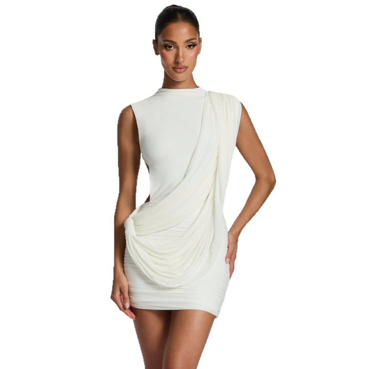 Damen Figurschmeichelndes Minikleid mit asymmetrischer Drapierung Echo Archiv