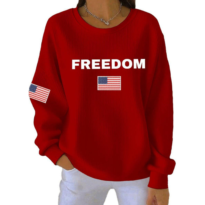 Damen Komfortabler Sweatshirt mit markantem Schriftzug Echoarchiv