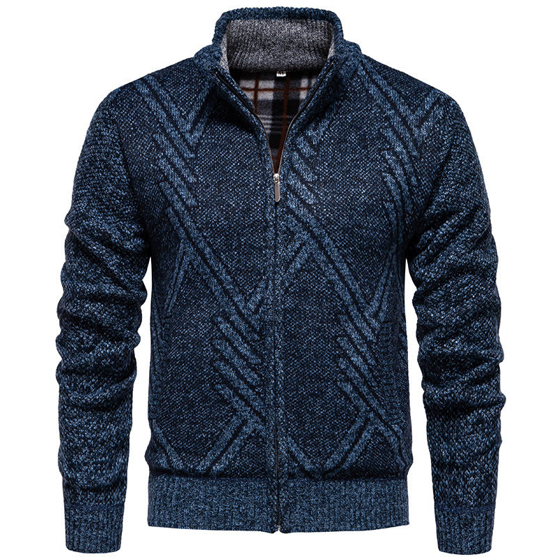 Herren Strickjacke mit strukturiertem Zopfmuster und praktischen Taschen Echoarchiv