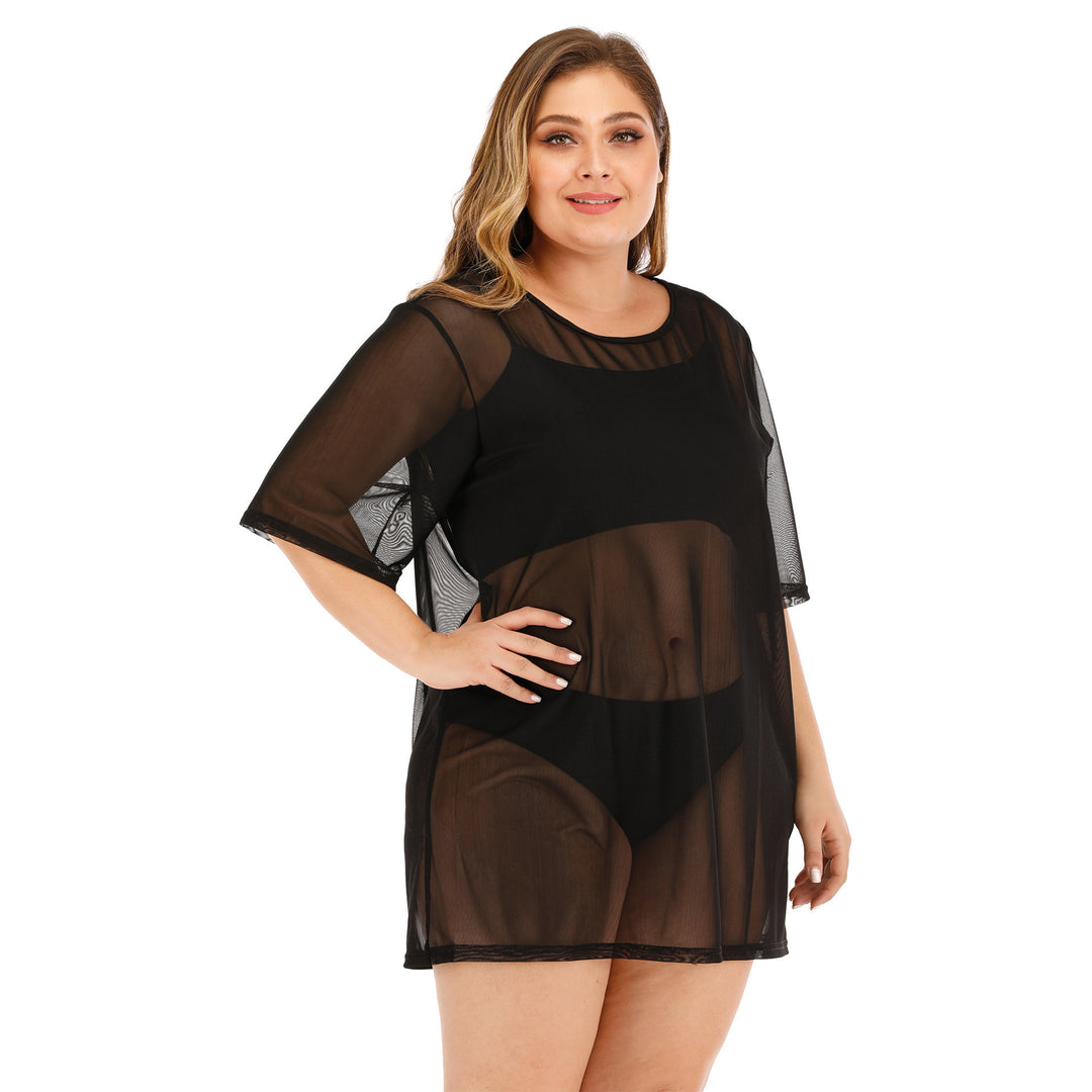 Damen transparenter Strandüberwurf mit weitem Schnitt Echo Archiv