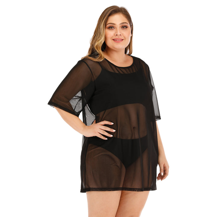 Damen transparenter Strandüberwurf mit weitem Schnitt Echo Archiv