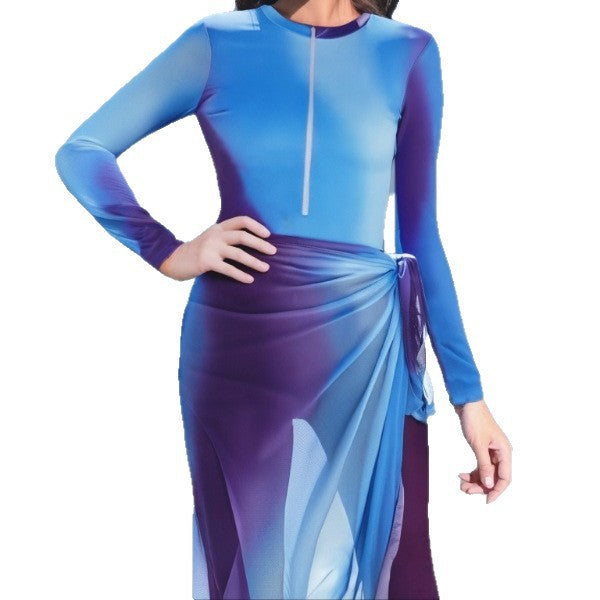 Damen modischer UV-Schutz-Surfsuit mit Wickeldetail Echo Archiv