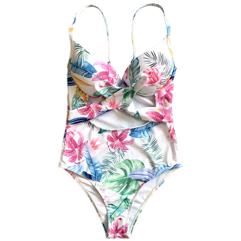 Damen Einteiler-Badeanzug mit elegantem Cut-Out-Design und floralem Muster Echo Archiv