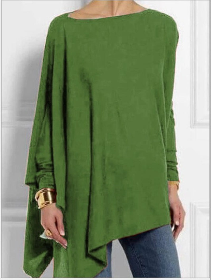 Damen nan drapierte Oversize-Tunika mit schrägem Zipfelsaum und weiten Fledermausärmeln Echo Archiv