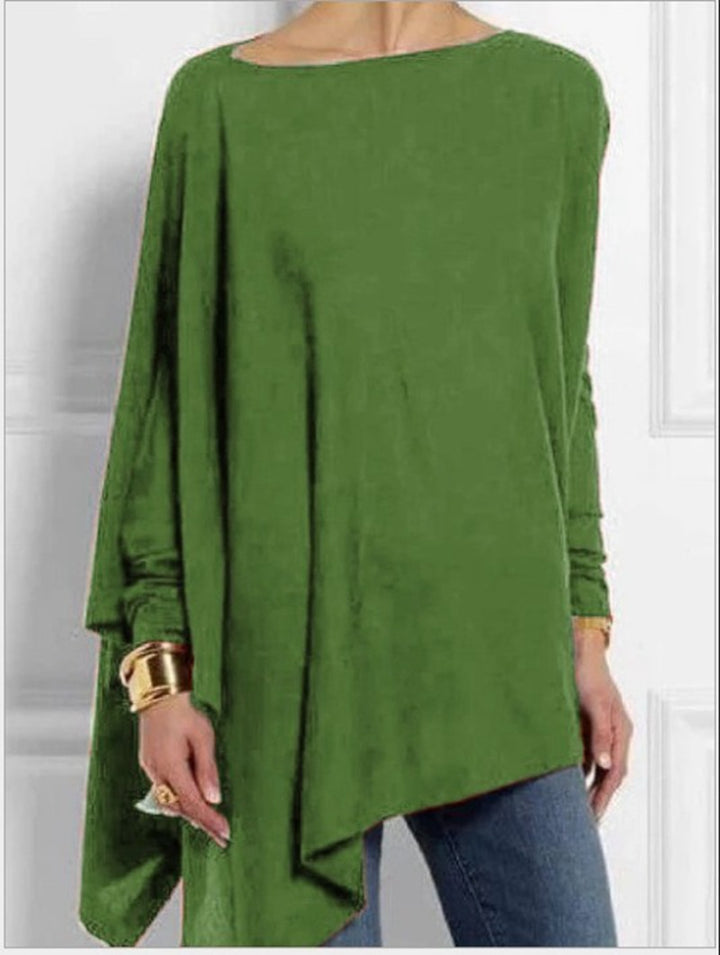 Damen nan drapierte Oversize-Tunika mit schrägem Zipfelsaum und weiten Fledermausärmeln Echo Archiv