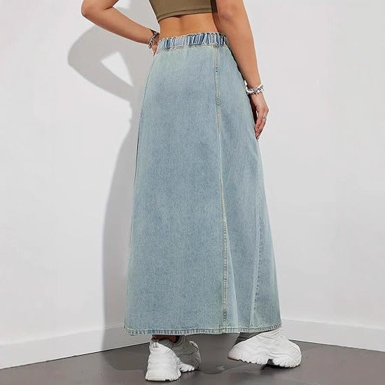 Damen Jeans-Midirock mit elastischem Tunnelzug Echo Archiv