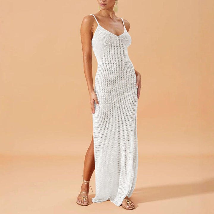 Damen luftiges Strick-Maxikleid mit verführerischen Seitenschlitzen Echo Archiv