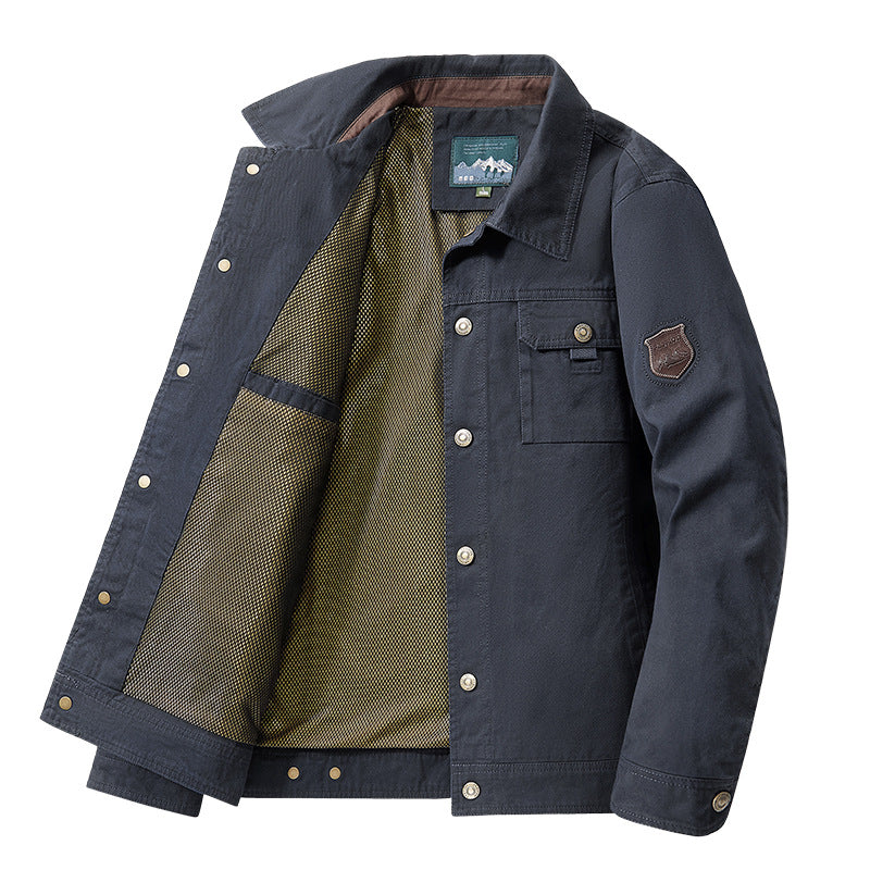 Herren nan robuste Canvas-Fieldjacke mit atmungsaktivem Meshfutter, Druckknopfleiste und aufgesetzter Brusttasche Echo Archiv