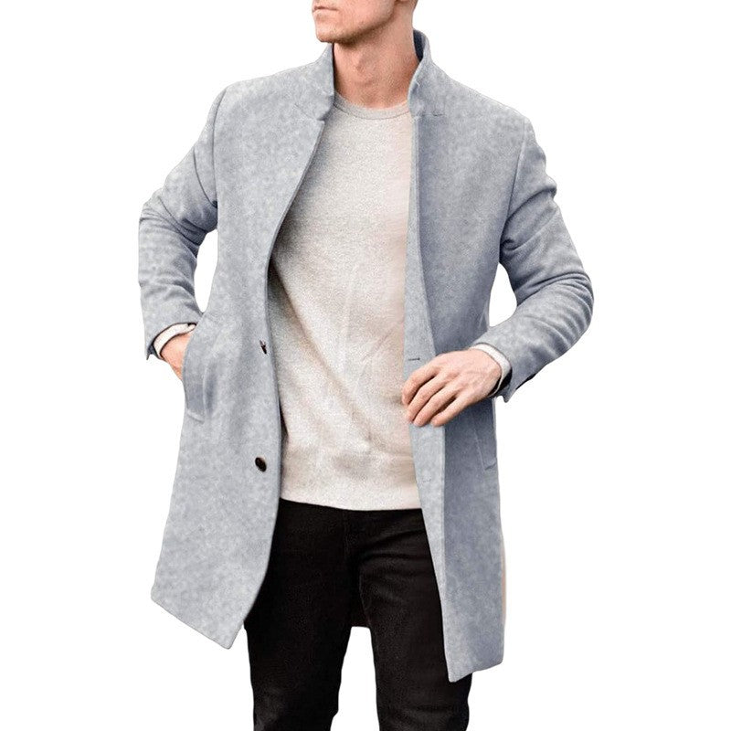 Herren eleganter Übermantel mit schlichten Knopfdetails und zeitlosem Design Echoarchiv