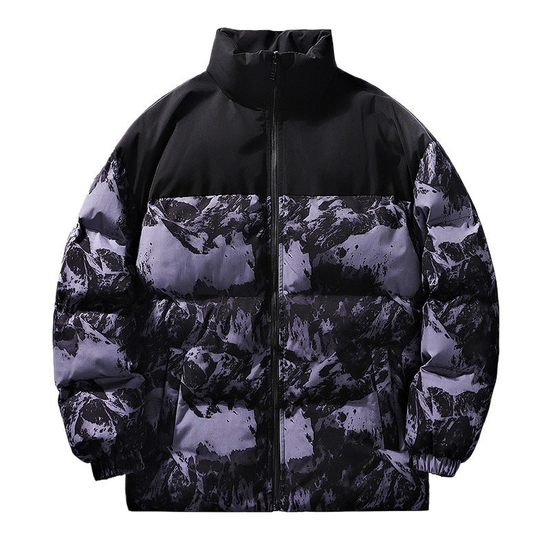 Herren sportliche Winterjacke mit mäntelndem Design und hohem Kragen Echoarchiv