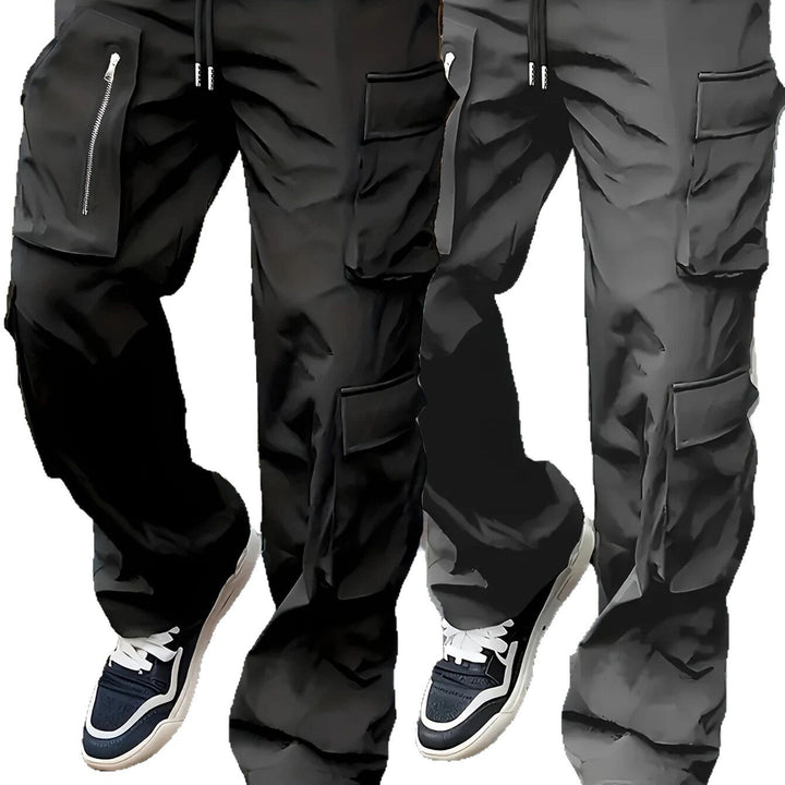 Herren weite Utility-Cargohose mit Tunnelzugbund, multifunktionalen Taschen & Reißverschlusstasche Echo Archiv