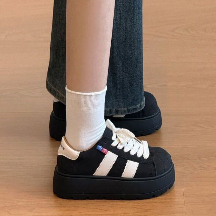 Damen Sportliche Plattform-Sneaker mit strapazierfähigem Obermaterial Echo Archiv