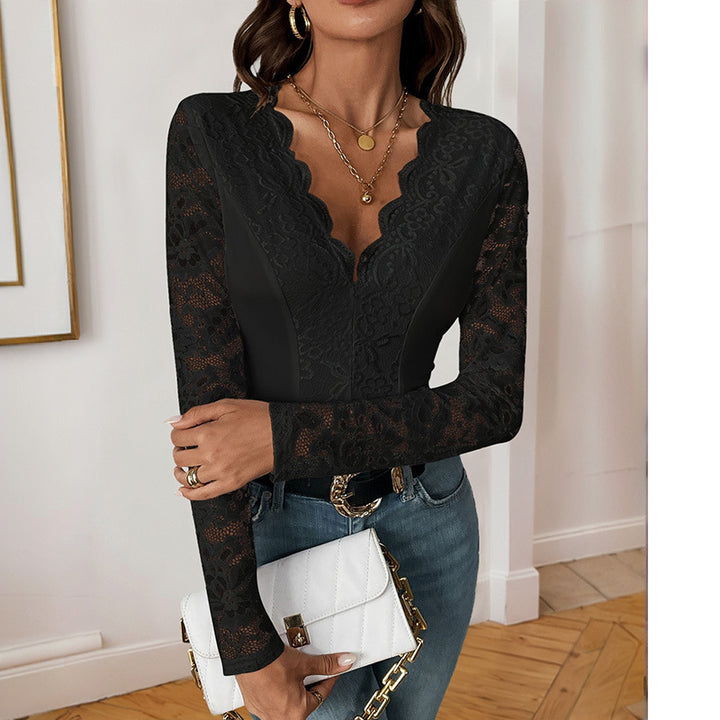 Damen Eleganter Spitzen-Bodysuit Echo Archiv