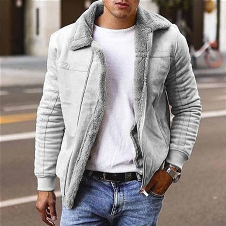 Herren Lammfellgefütterte Lederjacke im modernen Design Echoarchiv