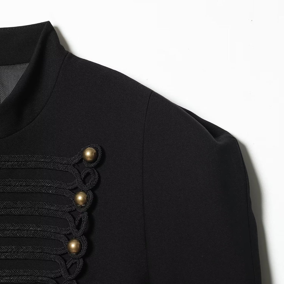 Damen Kurzjacke im Militärstil mit Kordel‑Applikation und Stehkragen Echoarchiv