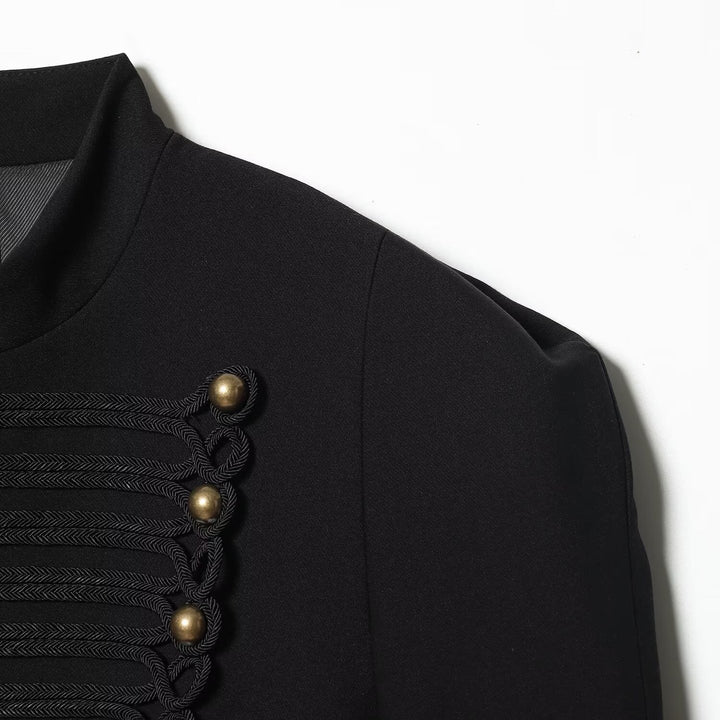 Damen Kurzjacke im Militärstil mit Kordel‑Applikation und Stehkragen Echoarchiv