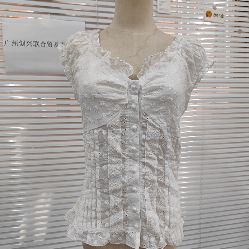 Damen Rüschenshirt mit floralen Details Echo Archiv