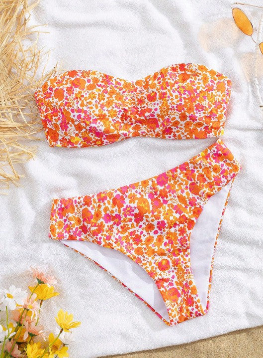 Damen Bandeau-Bikini mit elegantem Muster Echo Archiv
